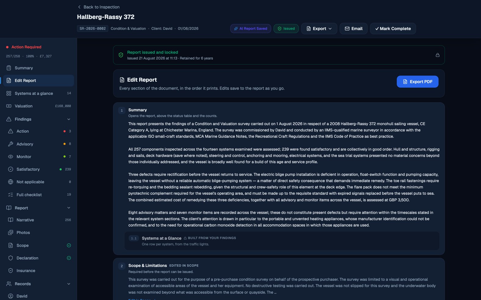 Edit your report